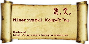 Miserovszki Koppány névjegykártya